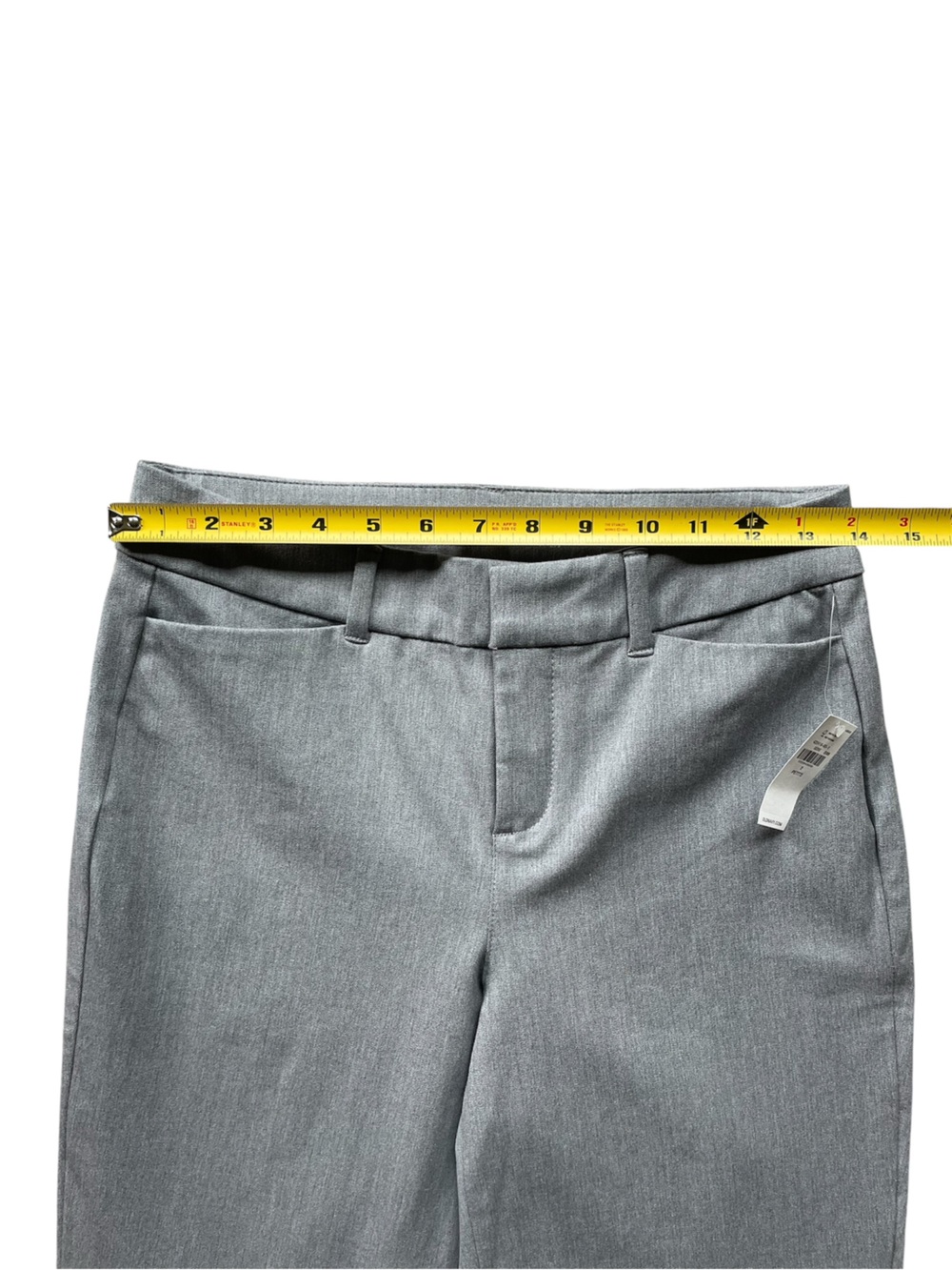 Old Navy Light Gray High Rise Straight Pixie Pants NWT Size 2 Petite - Picture 3 of 7